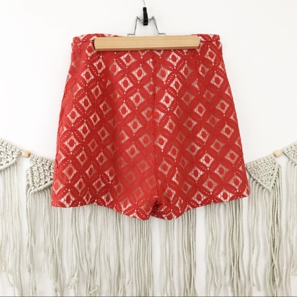 Skies are Blue Floral Lace High Waist Shorts D9 - Picture 6 of 7